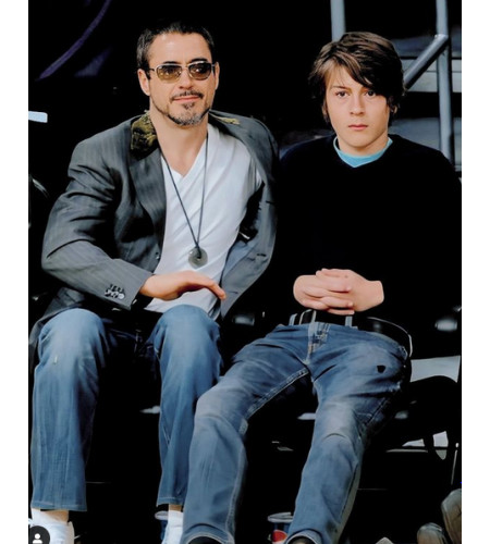 Indio Falconer Downey with his father, Robert Downey Jr.